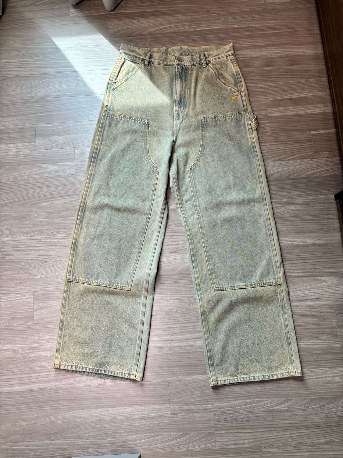 베이프 오버다잉 더블니 워크팬츠 데님 상품이미지2