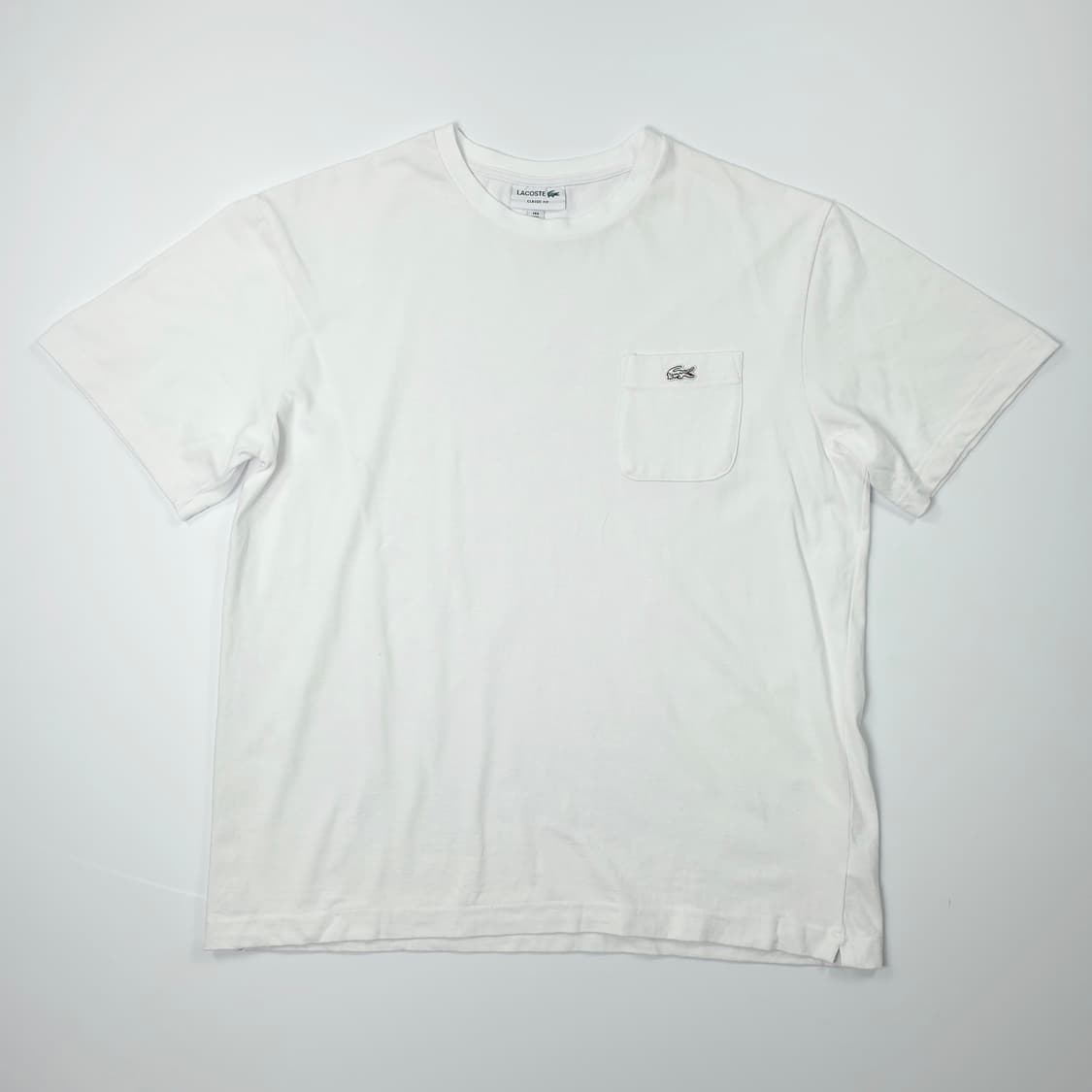라코스테 클래식핏 포켓 코튼 티셔츠 화이트 (XL) 상품이미지1