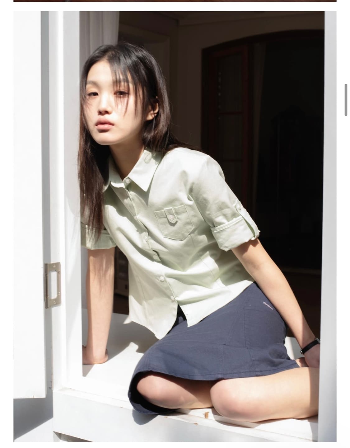 온스카 ROLL UP OXFORD SHIRT (MELON) 상품이미지2