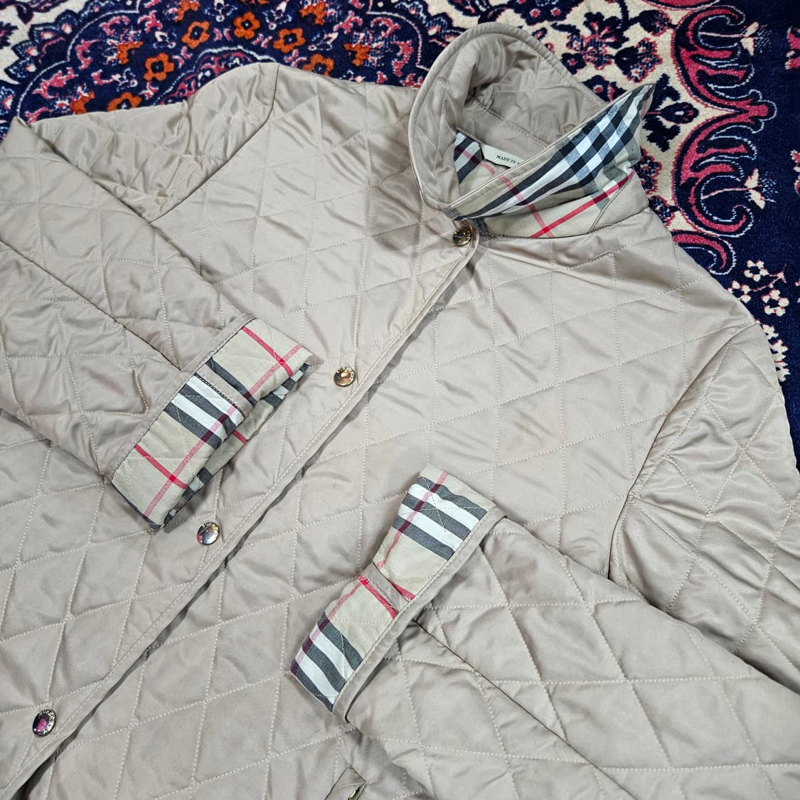 버버리(Burberry) 시그니쳐 체크 퀄팅 코트 UK10 size 상품이미지2