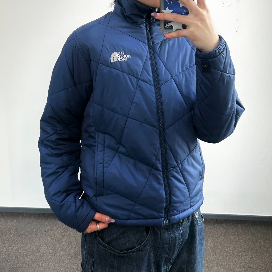 The north face 노스페이스 퀼팅 네이비 경량패딩  상품이미지2