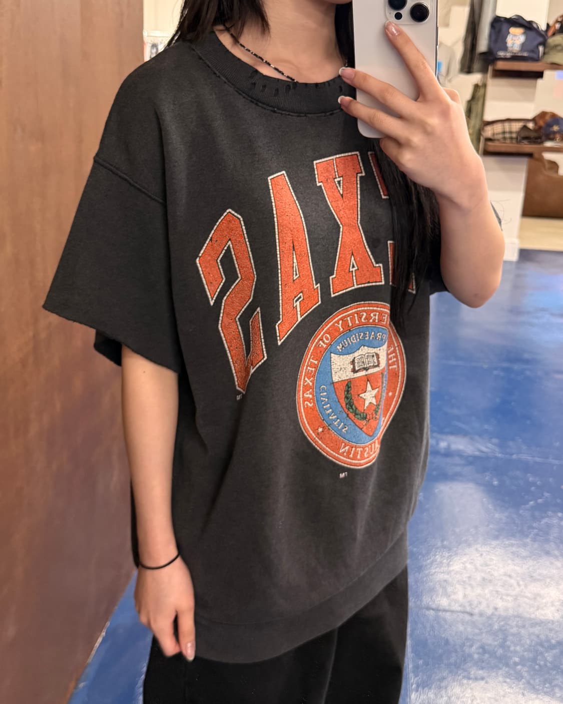 1990s TEXAS 커팅암 스웻 반팔티 상품이미지2