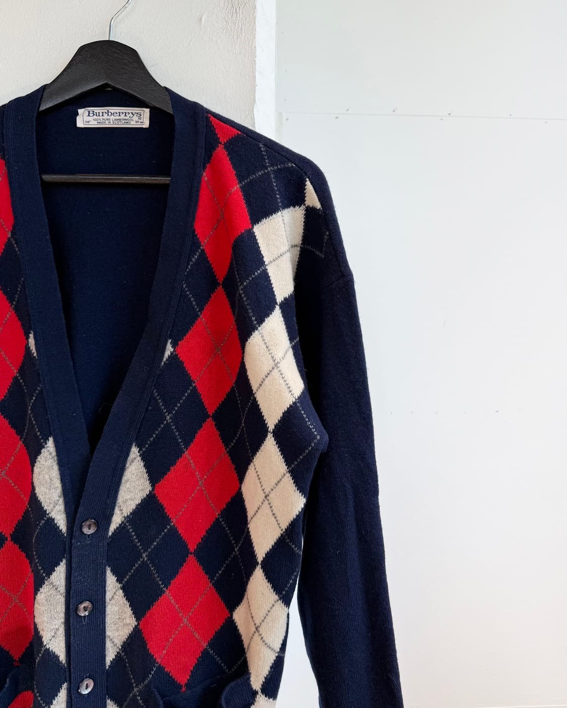 버버리 네이비 아가일패턴 가디건  상품이미지5