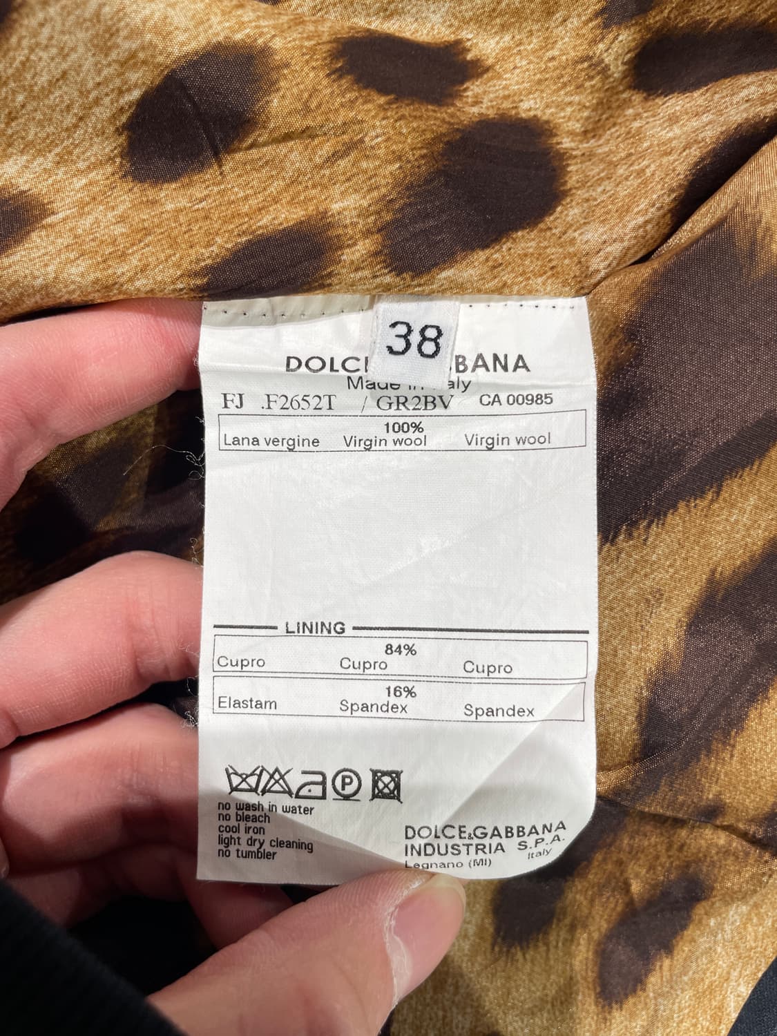 돌체 앤 가바나 블랙 레오파드 라이닝 스트라이프 자켓 상품이미지8