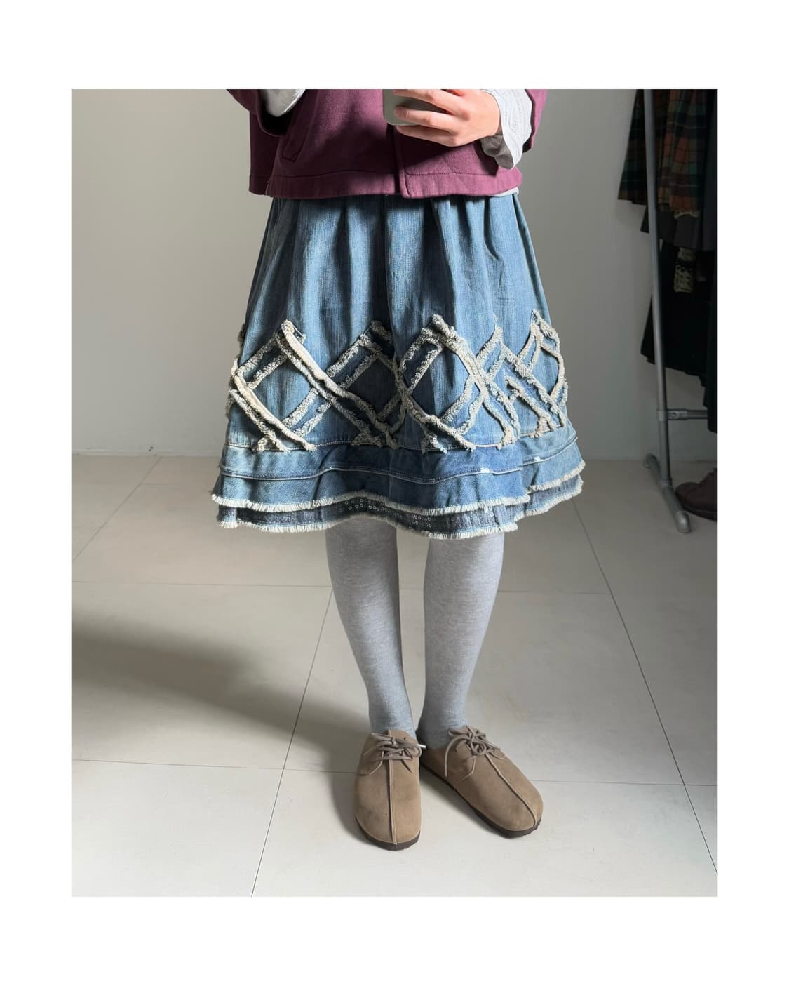 To be chic 스팽글 미디 스커트 상품이미지1