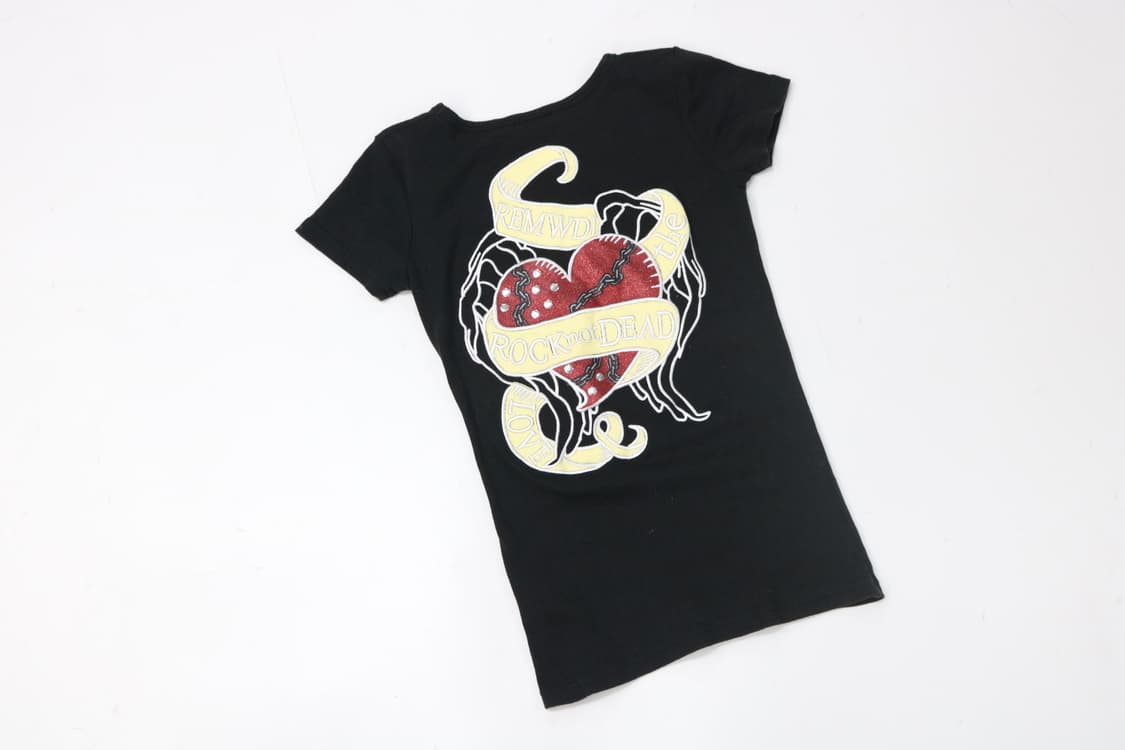 JIGGY ANOTHER GROUND 락 시크 하트 글리터 반팔 티셔츠 상품이미지2