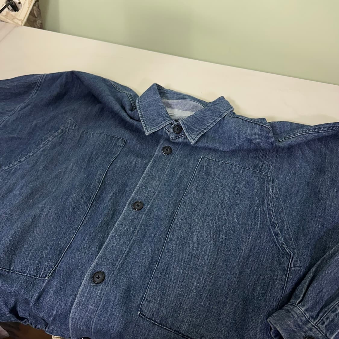 OS 파머스마켓 루즈오버핏 빈티지워시드 데님 워크셔츠자켓 상품이미지1