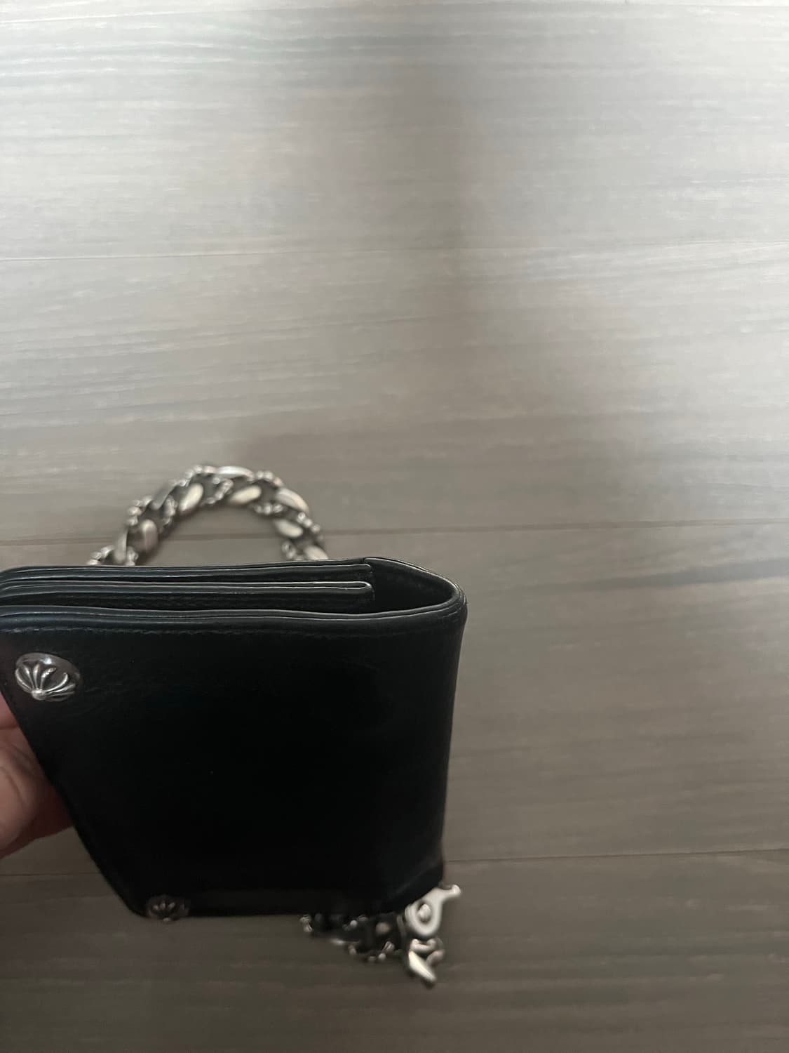 크롬하츠 투버튼 레더 가죽지갑 블랙  상품이미지4