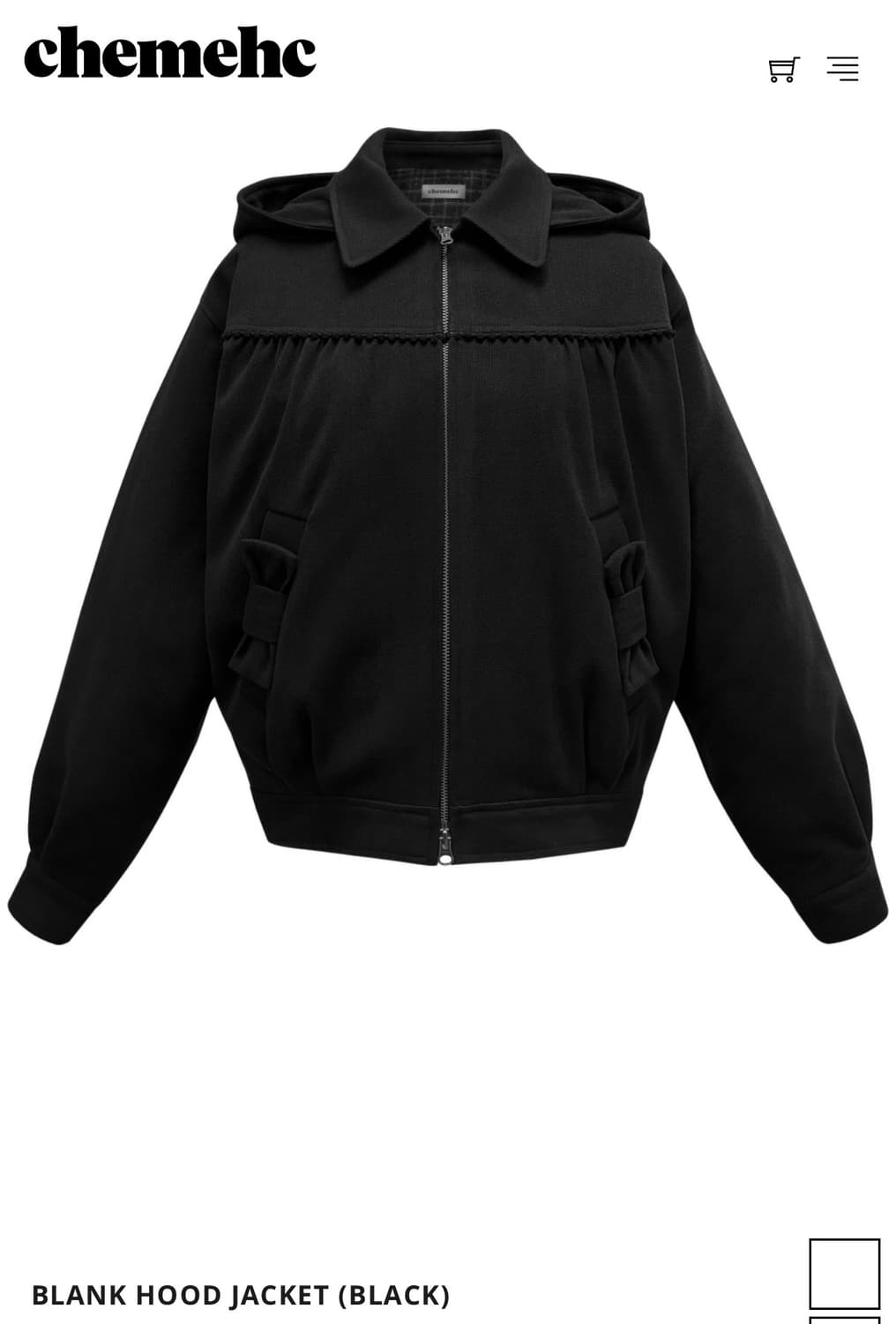  체메씨 BLANK HOOD JACKET (BLACK)   상품이미지1