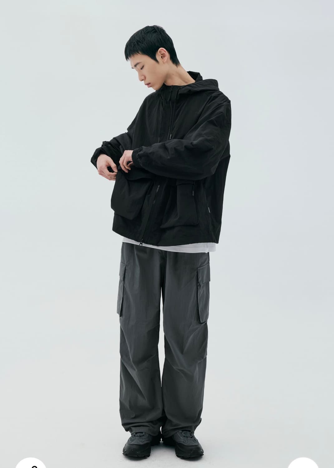 코드그라피 쿨 나일론 카고팬츠 블랙 L 상품이미지4