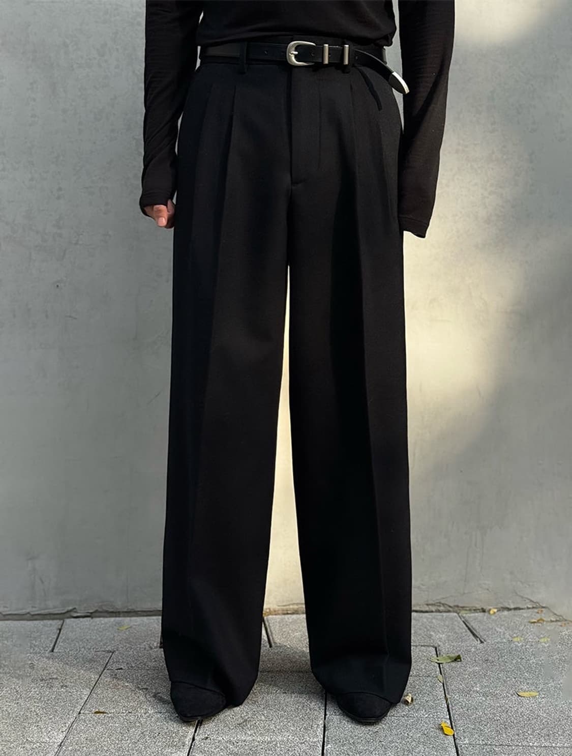 퓨에르/ 마티스 플란넬 트라우저 슬랙스 블랙 팬츠 / m 상품이미지4