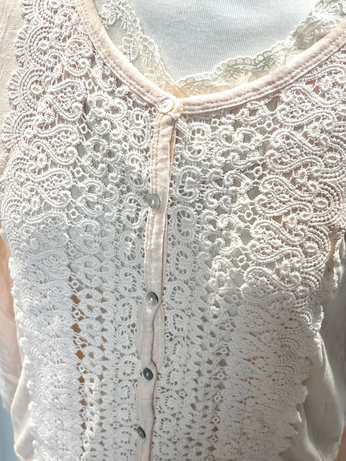 모리걸,러블리st 핑크 레이스 가디건 상품이미지3