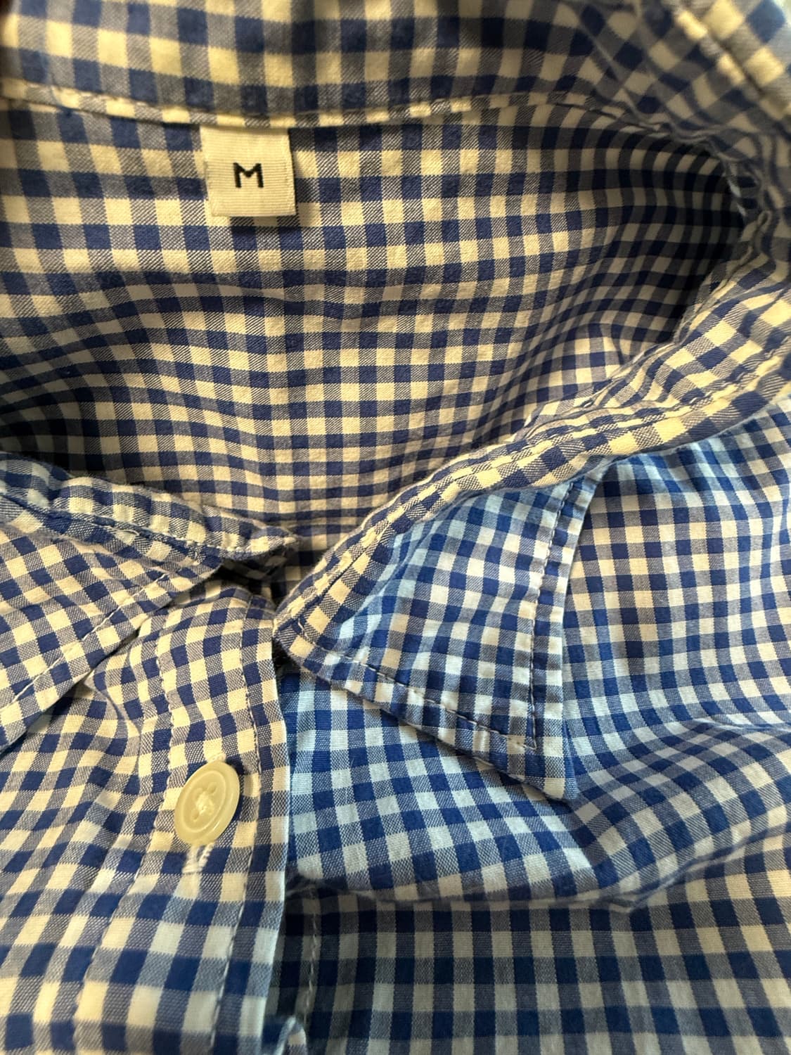 무인양품 블루체크 반팔셔츠 M 상품이미지2