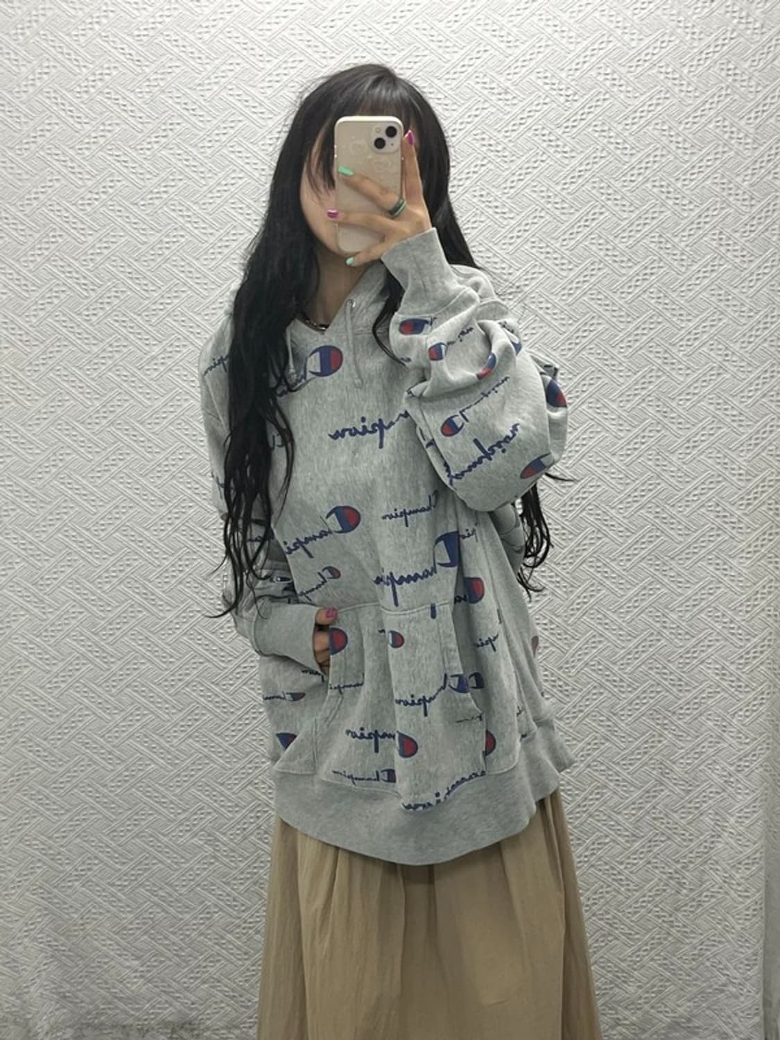 챔피언 올드스쿨 리버스위브 스펠 아웃 기모 후드티 2XL C06570 상품이미지1