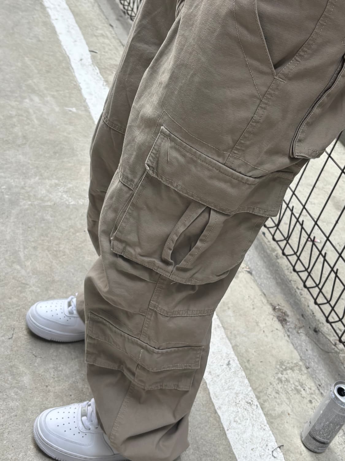 빈티지 카키 와이드 카고팬츠 상품이미지5