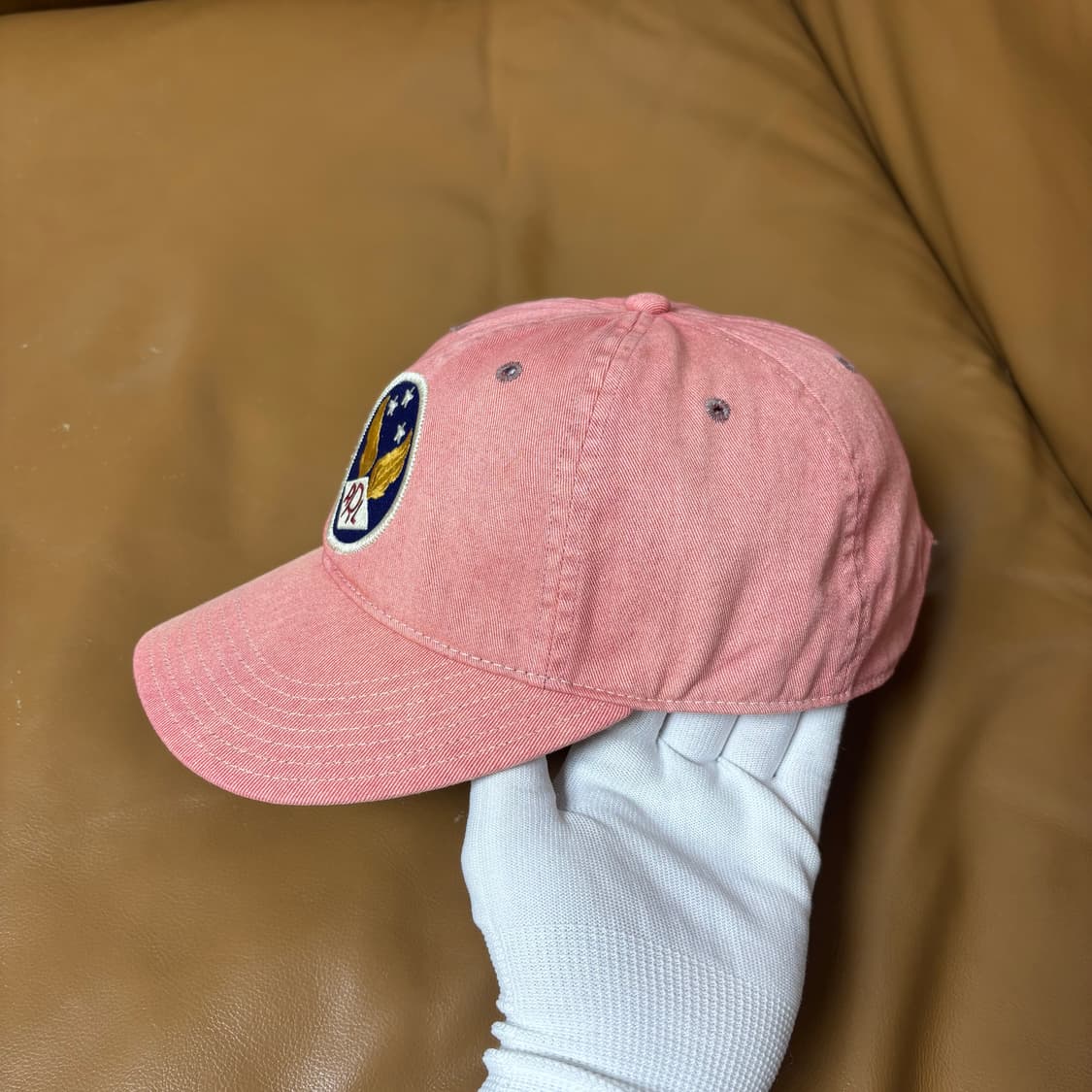 RRL 더블알엘 랄프로렌 폴로 윙로고 6패널 볼캡 모자 워시드 레드 상품이미지4