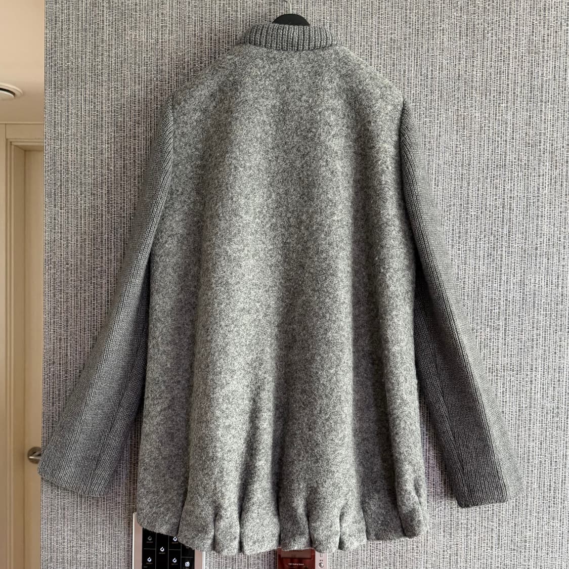 JILL BY JILLSTUART 그레이 울혼방 니트 소매 하프 코트 상품이미지5