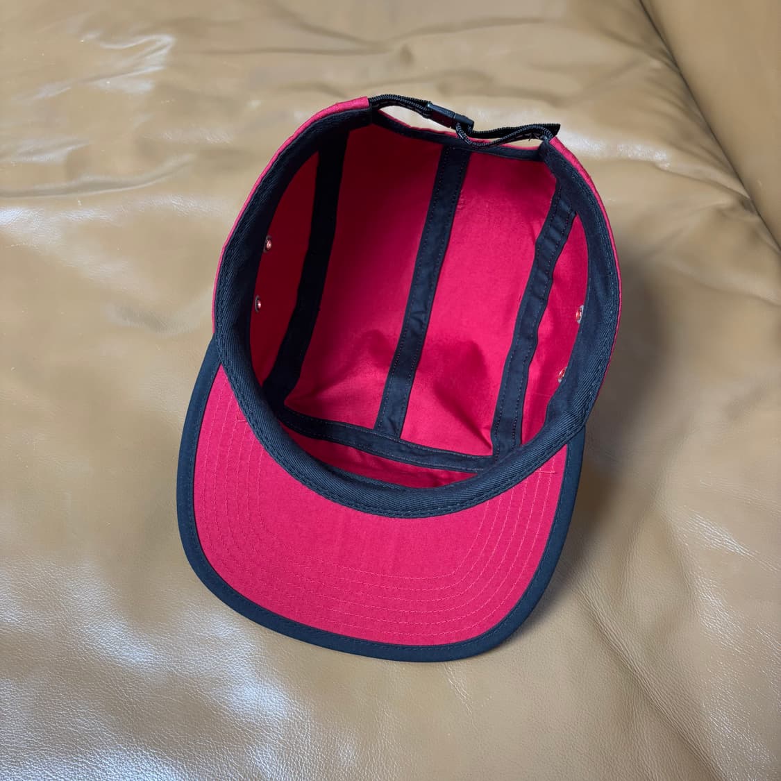 슈프림 캠프캡 모자 박스로고 러버 로고 레드 상품이미지7