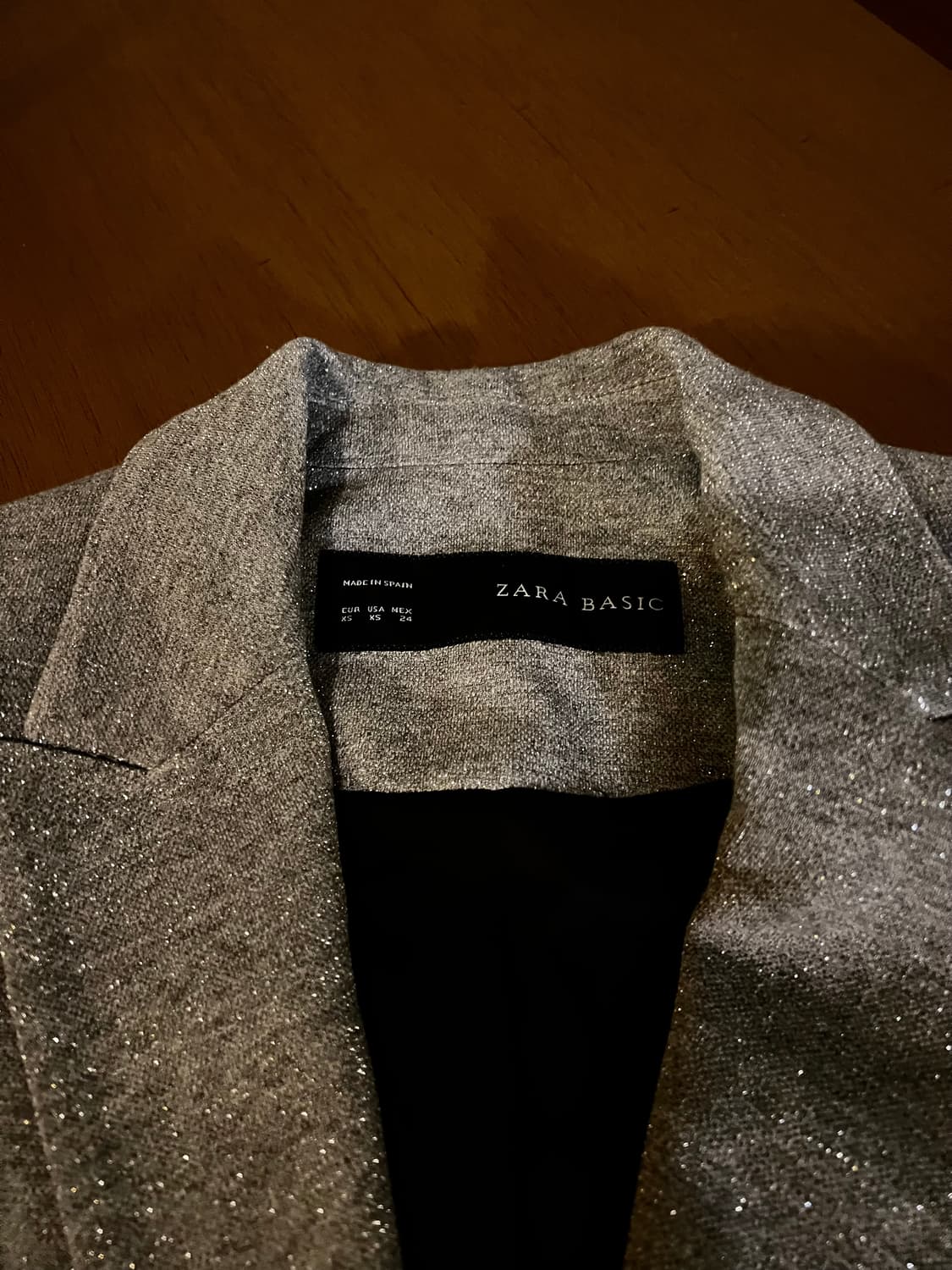 Zara 실버 펄 슬림핏 블레이저  상품이미지3