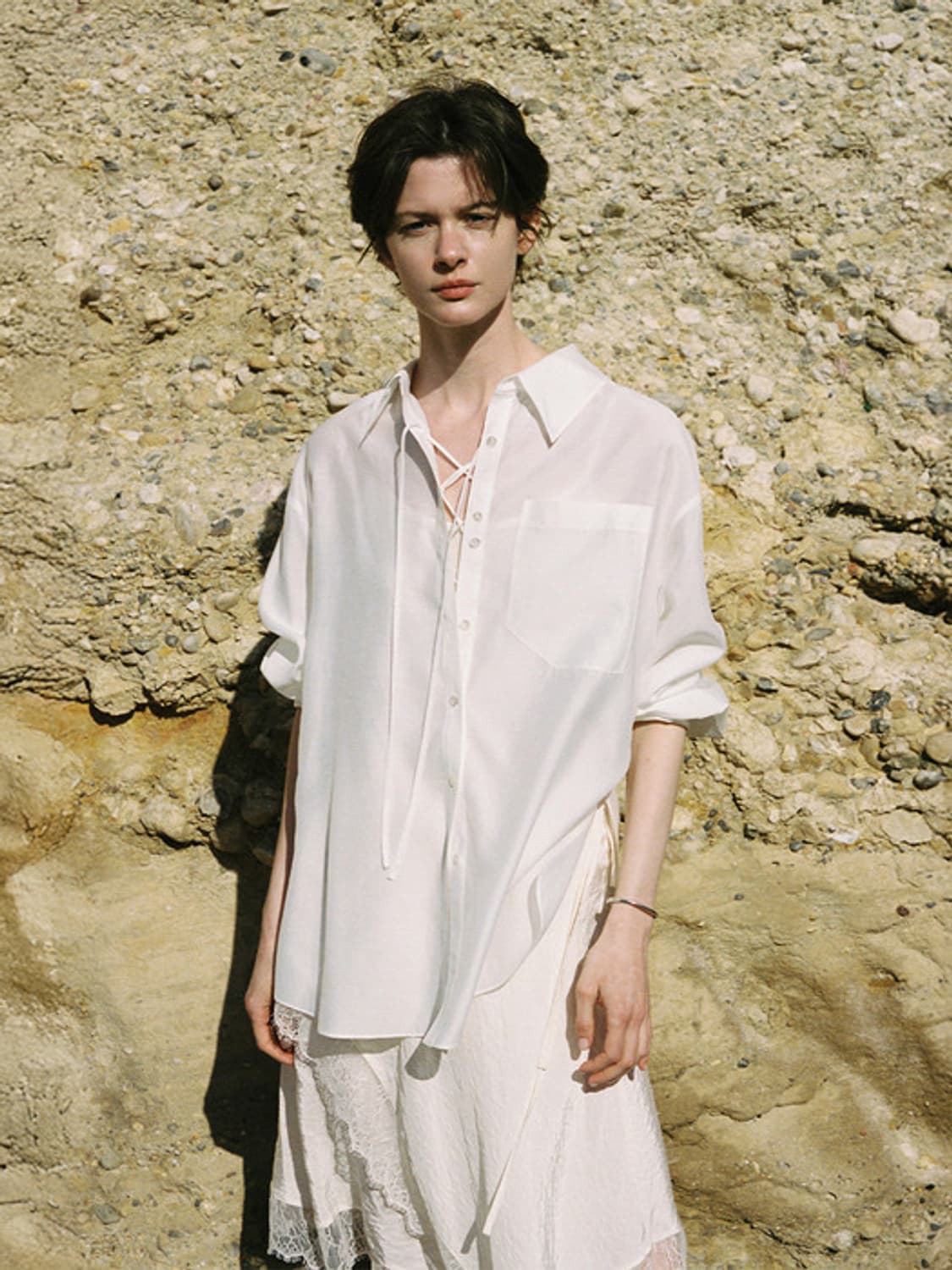 루에브르 시스루 오버사이즈 셔츠 상품이미지1