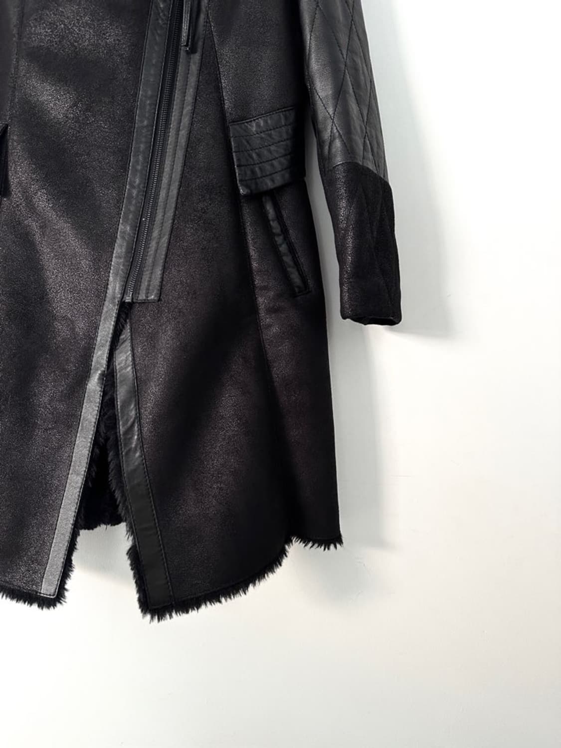 Fur mix lined chic jacket / black 상품이미지4