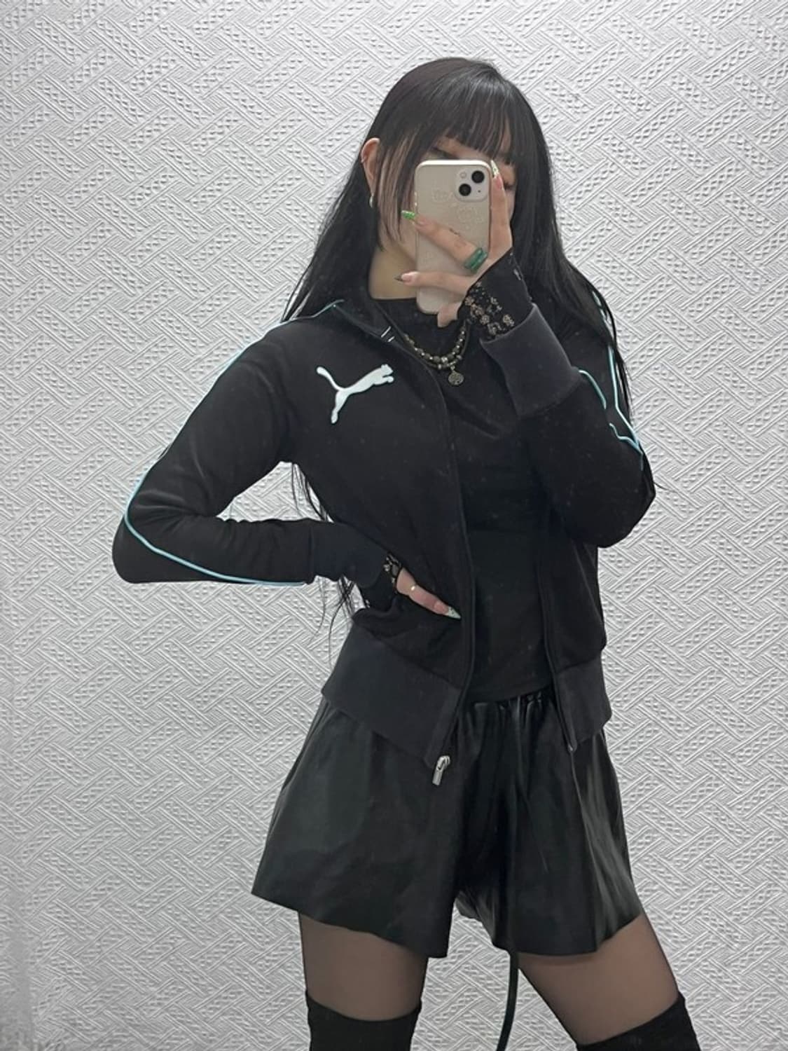 푸마 올드스쿨 Y2K 민트 배색 져지 집업 M C09108 상품이미지1