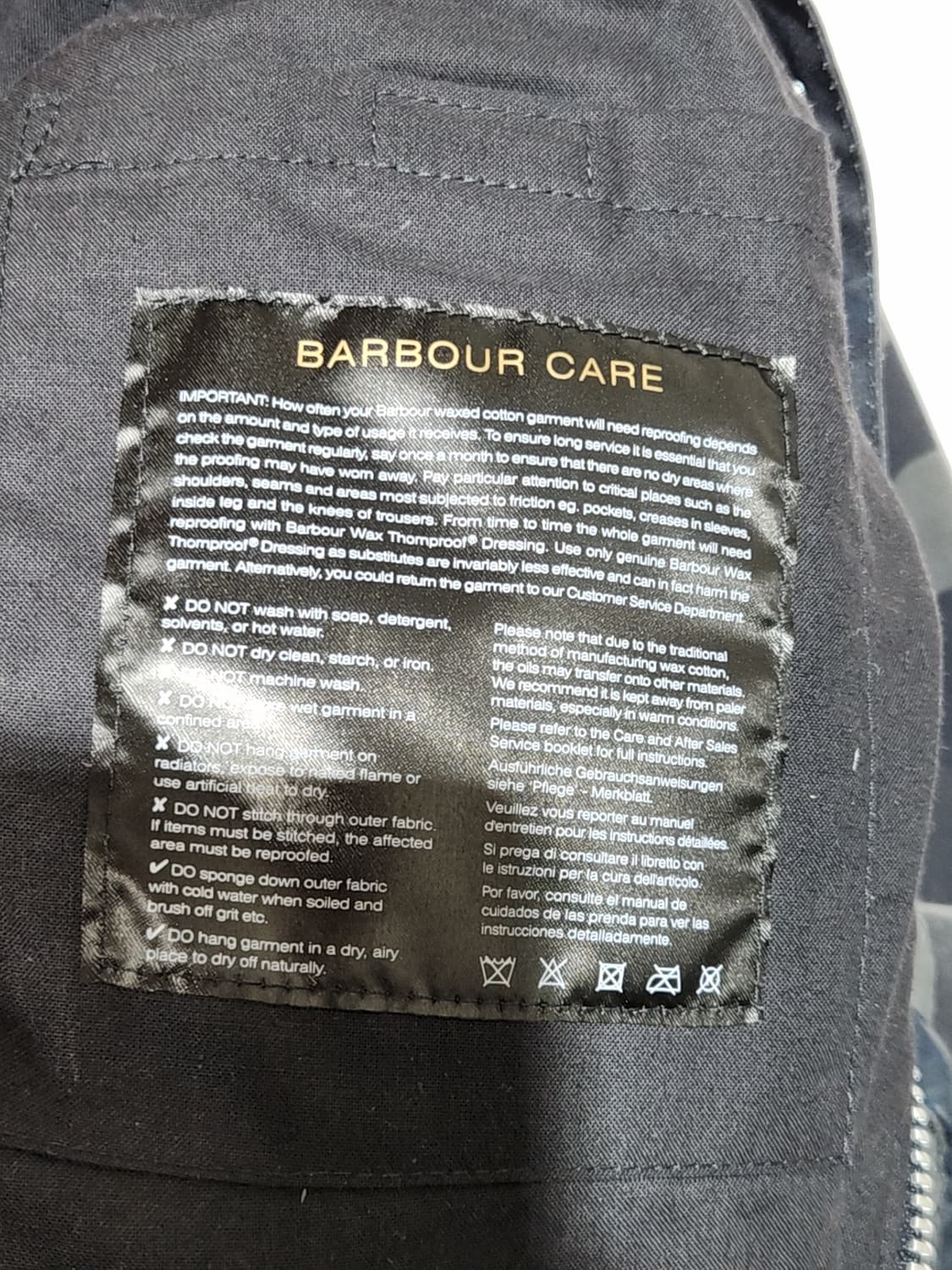 (L) 바버 비데일 왁스자켓 카모패턴 왁싱점퍼 코듀로이 카라넥  상품이미지6