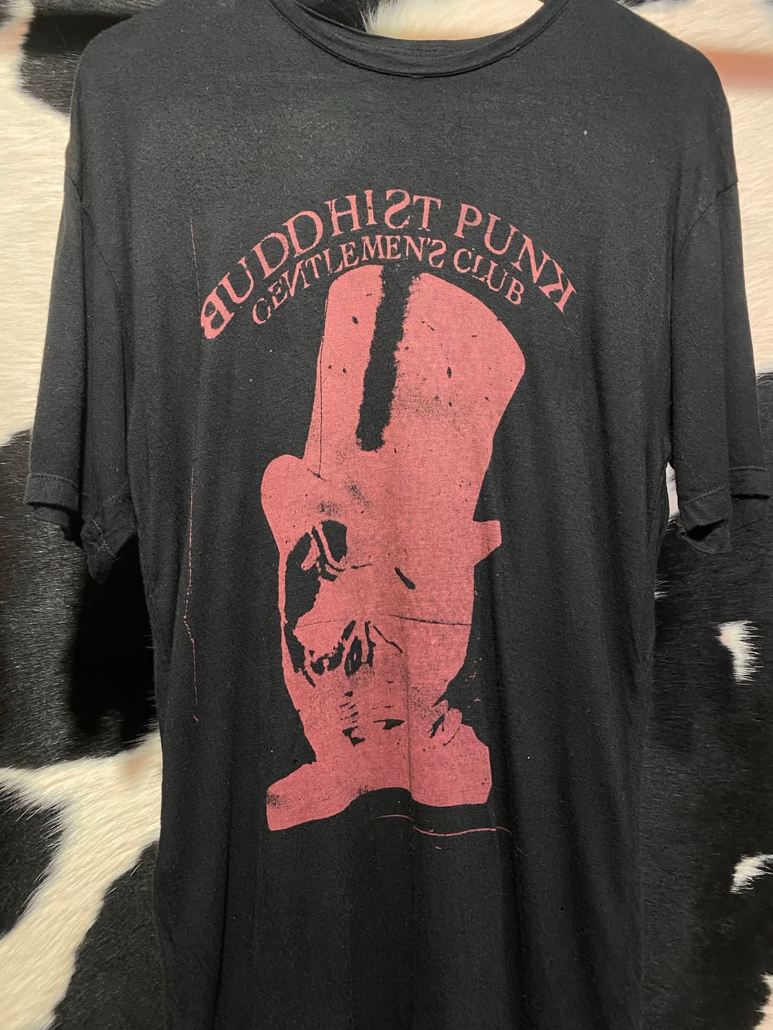 Japanese vtg 락무드 레드 프린팅 반팔 티셔츠 상품이미지3