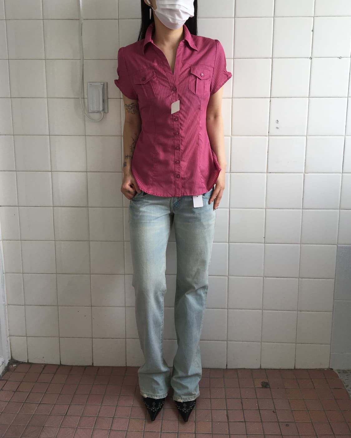 Stripe pattern pocket shirt 상품이미지4
