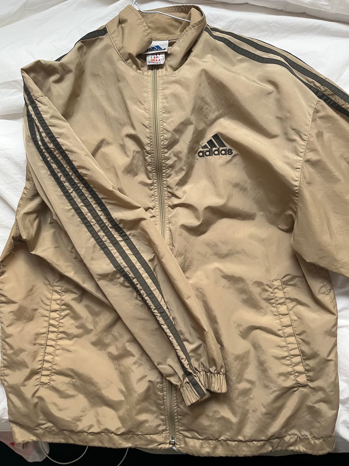 Adidas 베이지브라운 바람막이 집업 상품이미지1