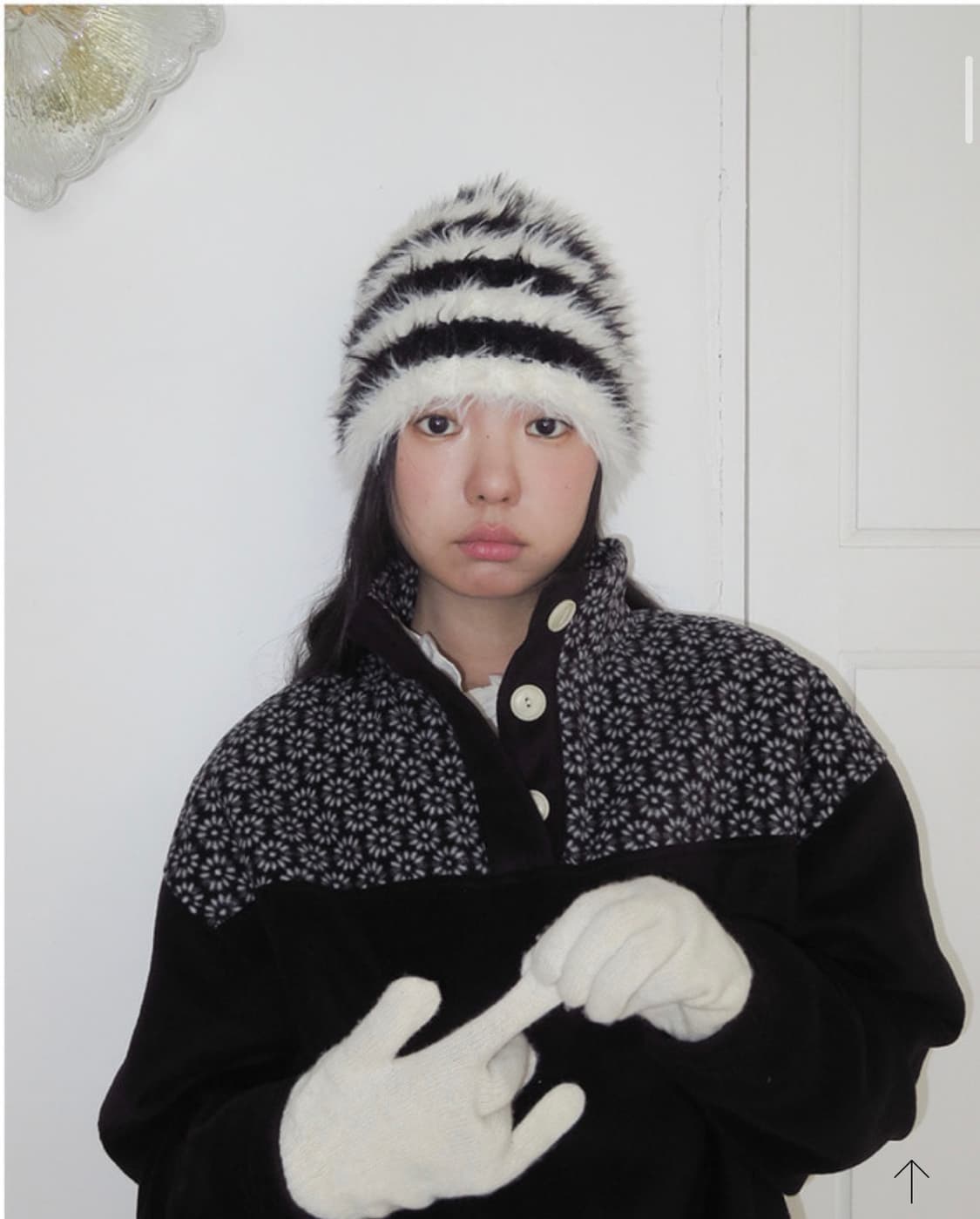 새상품) 펀프롬펀 헤어리 니트 비니 상품이미지5