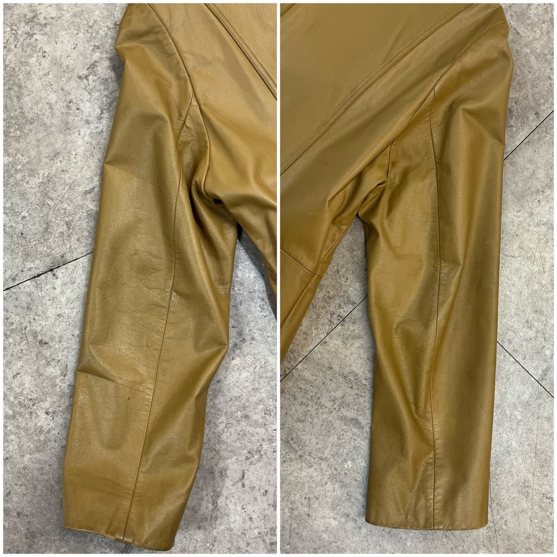 빈티지 레더 롱 자켓 카멜 #csz2838 상품이미지8