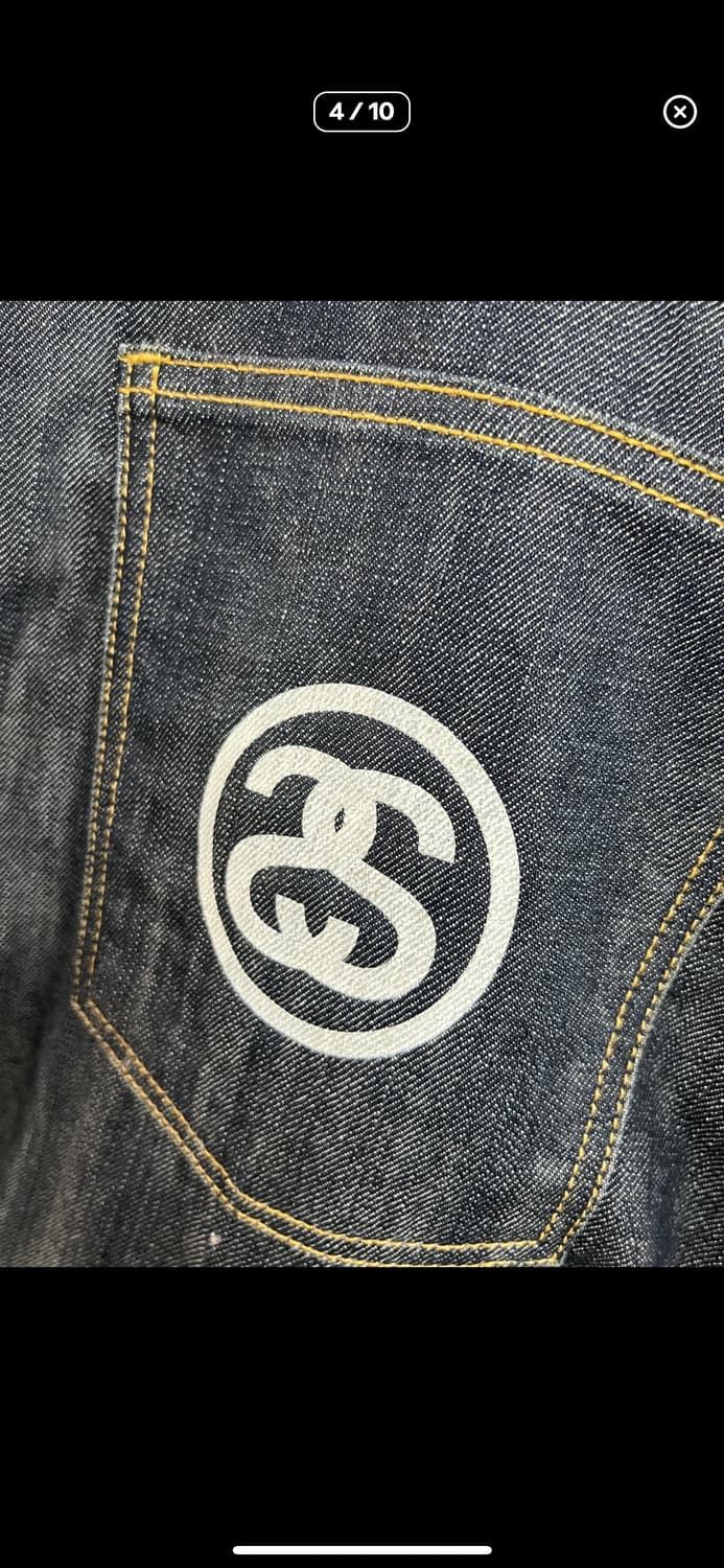STUSSY 스투시 백로고 흑청 생지데님 36사이즈 상품이미지4