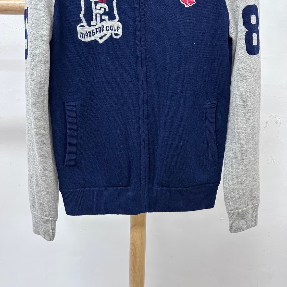 파리게이츠 골프 여성 울캐시미어 니트 집업 자켓 0사이즈 상품이미지3