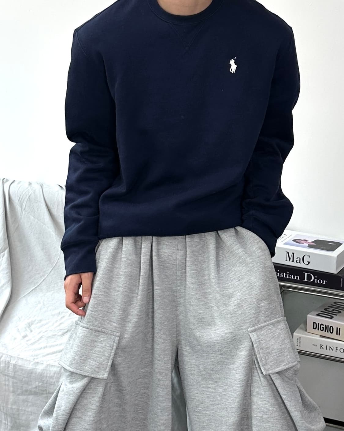 폴로 랄프로렌 네이비 화이트 포니 맨투맨 M 상품이미지2