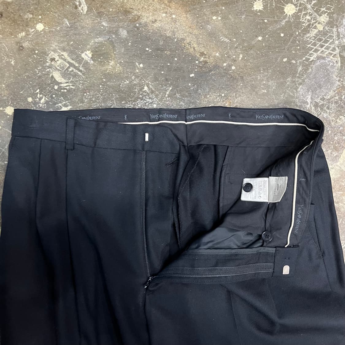 34) 입생로랑 와이드 투턱 울 슬랙스 바지 팬츠 상품이미지6