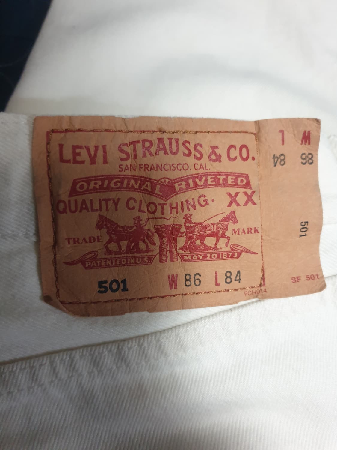 (희귀매물)리바이스 코리아 00s 501 클래식 크림진(34) K37 상품이미지4