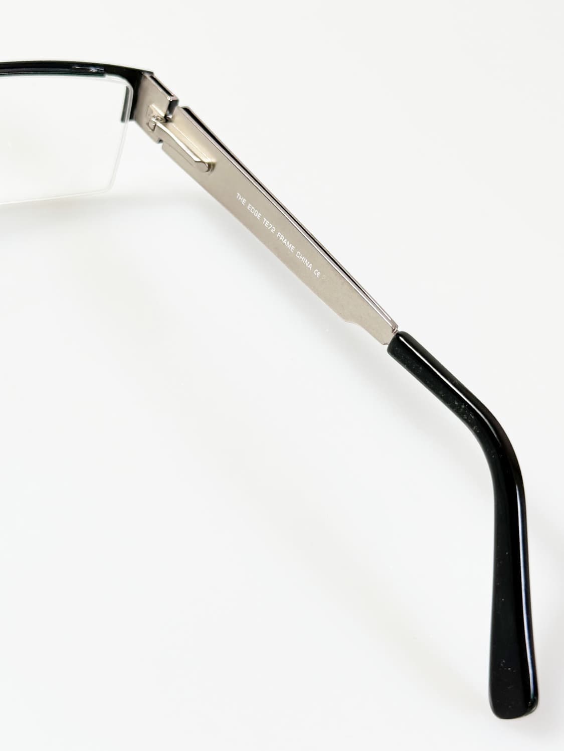 THE EDGE 블랙 메탈 반무테 스퀘어 빈티지 안경 상품이미지6