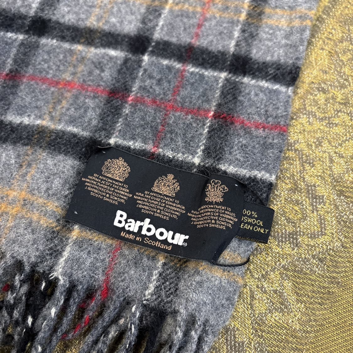 00s 바버 클래식 스코틀랜드 메이드 컨트리 체크 램스울 머플러 N271 상품이미지3