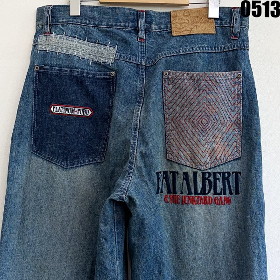 FUBU 플래티넘 빈티지 패치워크 데님 팬츠 W34L34 0513 상품이미지10