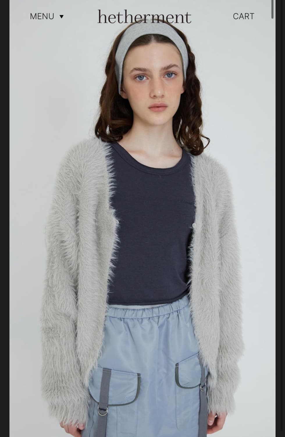 헤더먼트 테디 가디건 그레이 상품이미지2