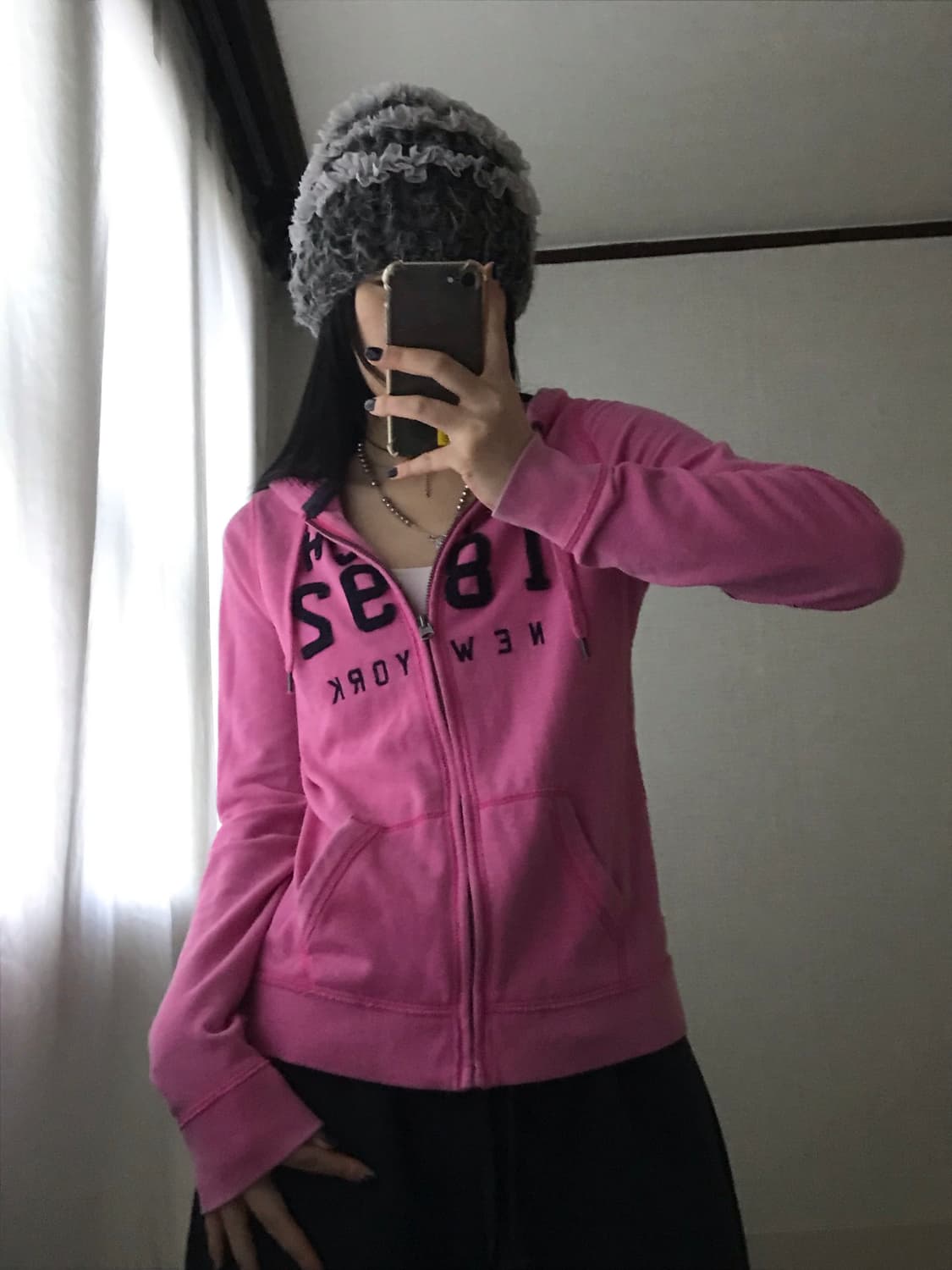 아베크롬비 네이비핑크 슬림핏 후드집업 상품이미지1