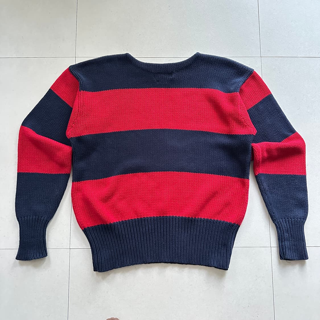 90s 폴로 랄프로렌 스트라이프 코튼 니트 XL 상품이미지6