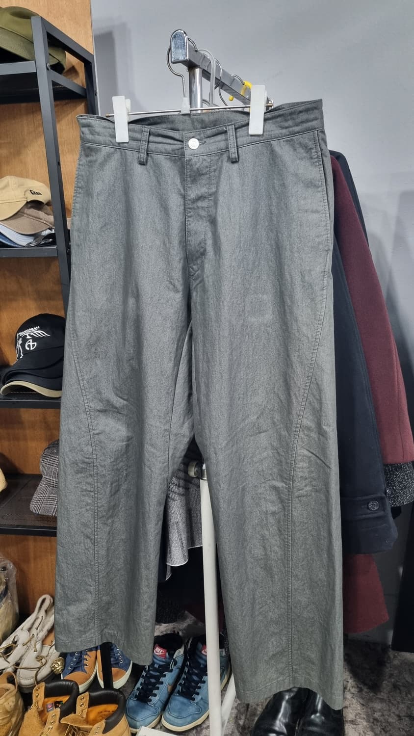 어나더오피스 그레이 클램 커브드팬츠 32size(허리반품42) 상품이미지2