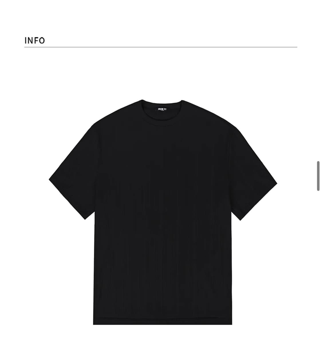 (L) 드로우핏 포멀릭 리브드 티셔츠 [BLACK] 반팔 판매 상품이미지6