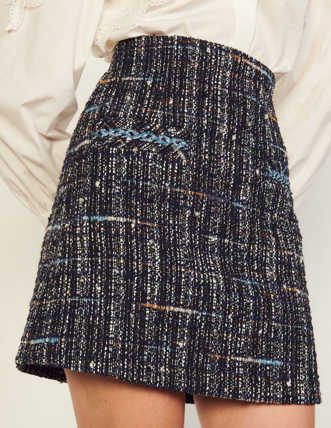 산드로 블루마린 트위드 스커트 상품이미지5