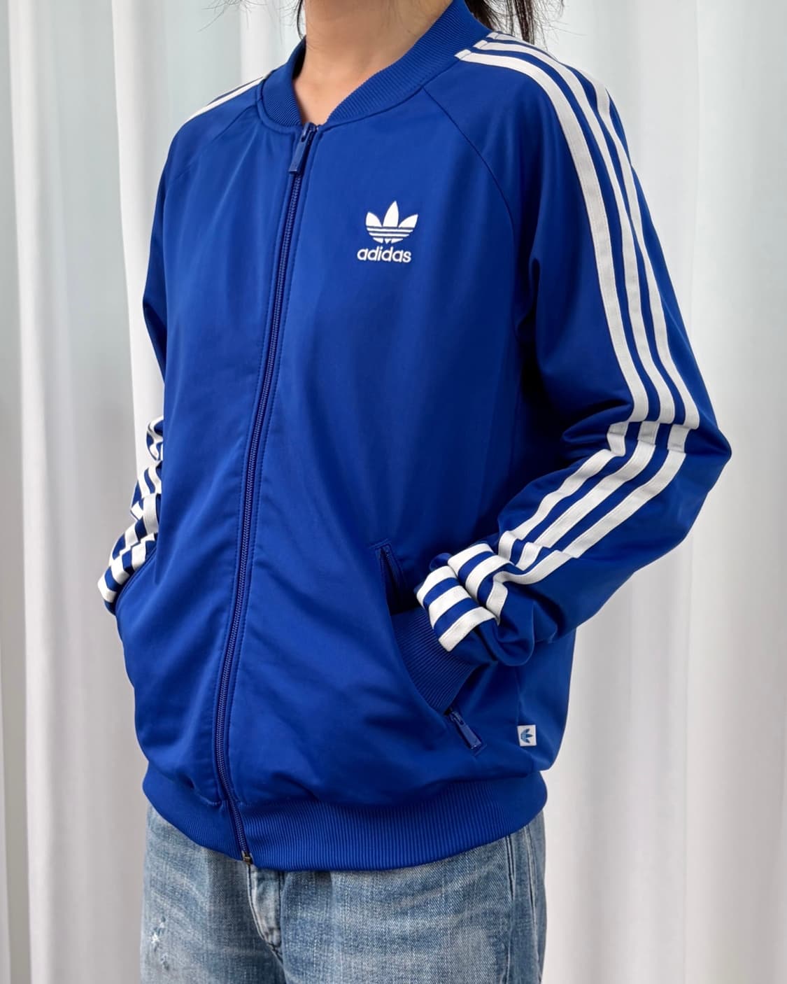 [L]아디다스 트레포일 SST 블루 트랙탑 져지 상품이미지5