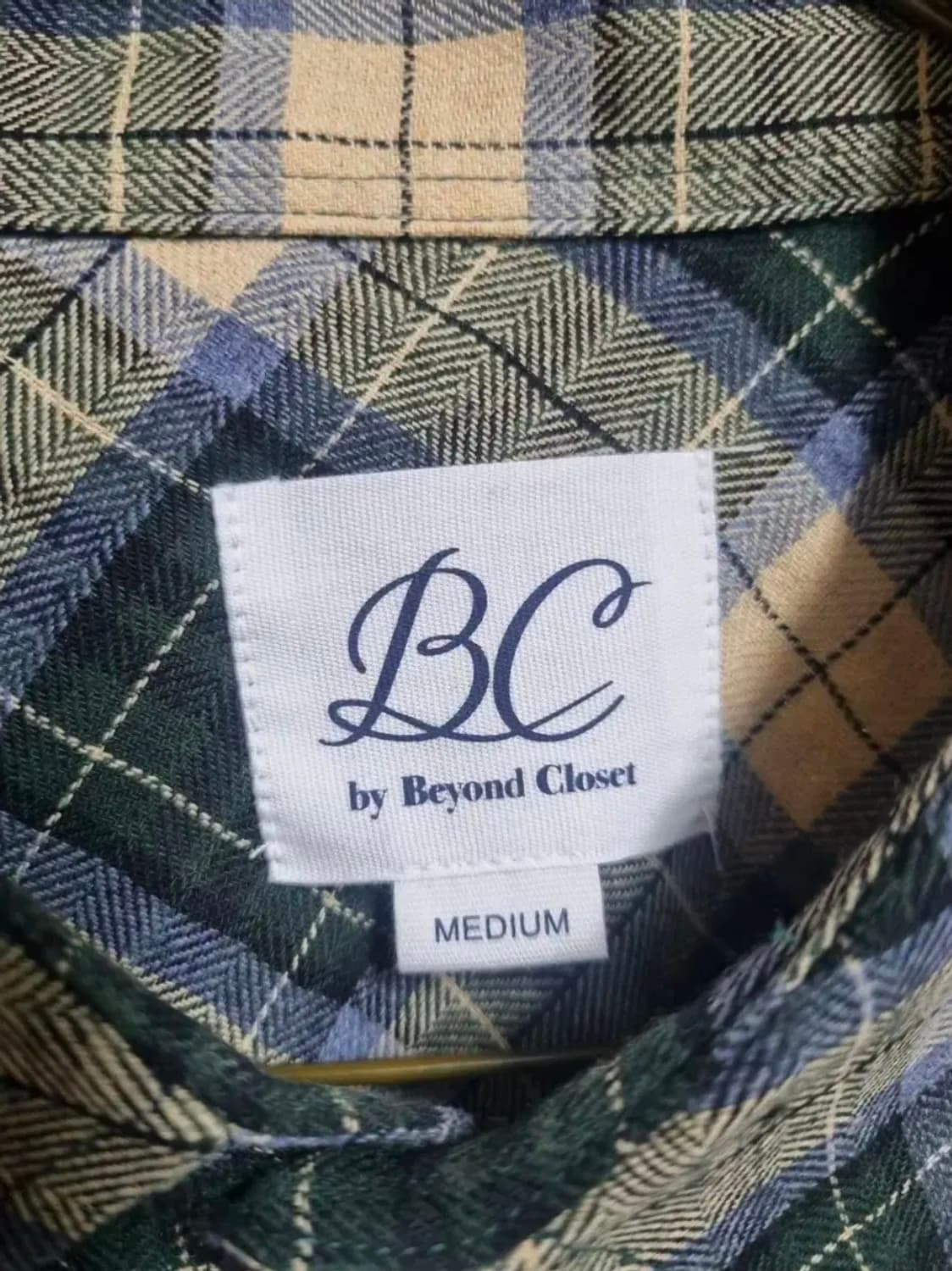 비욘드 클로젯 그린 프레피 체크셔츠 M 상품이미지2