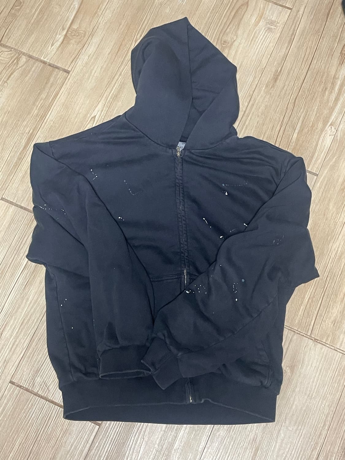 브라운야드 페인티드 후드 집업,블랙(4사이즈) 상품이미지3