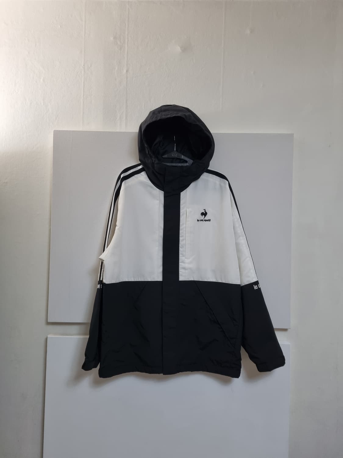 르꼬끄 바람막이 자켓 100(L) 블랙/화이트 상품이미지1